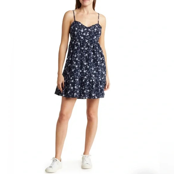 Abound | Dresses | Abound Navy Devon Floral Cotton Babydoll Minidress Nwt  Size Large | Poshmark